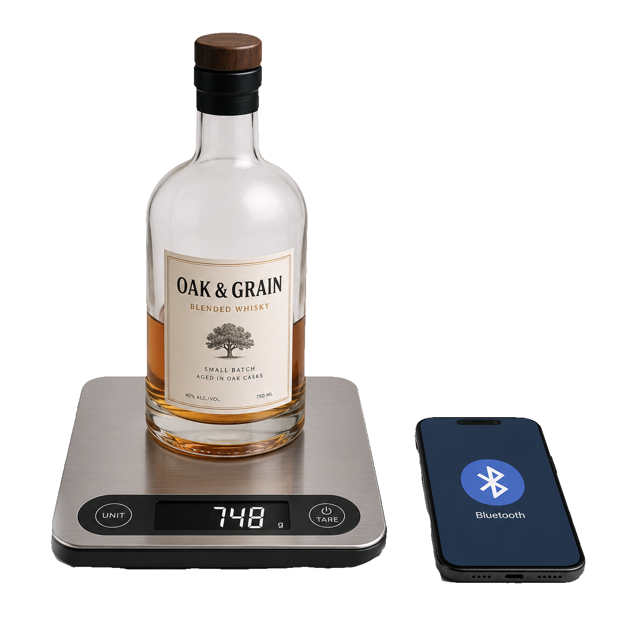 App on phone with Bluetooth scale